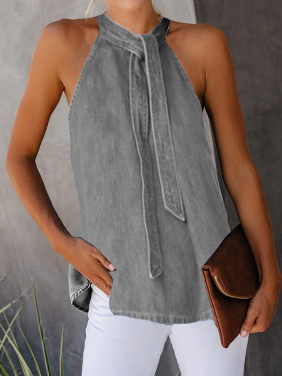 Women's off-shoulder denim T-shirt HE1601-03-02