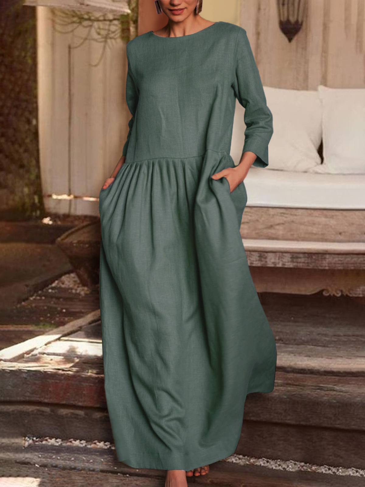 solid color temperament dress HF2208-04-03