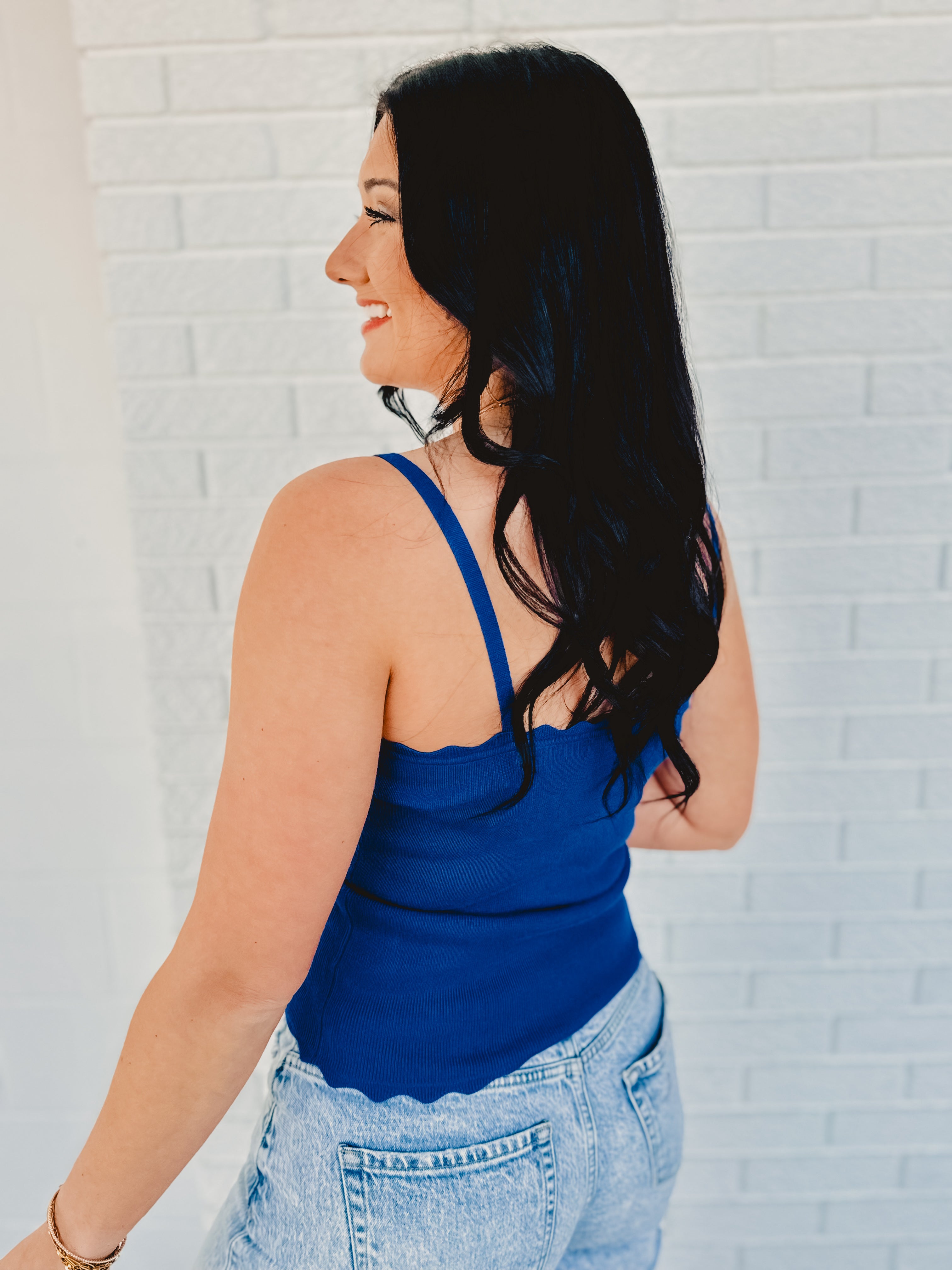 Scalloped Cami Top - Royal Blue